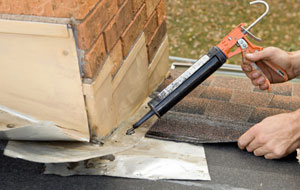 Expert repairing roof